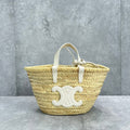 GLAMI Teen Triomphe GLAMI Classic Panier In Palm Leaves And Lizard White For Women 8in/20cm