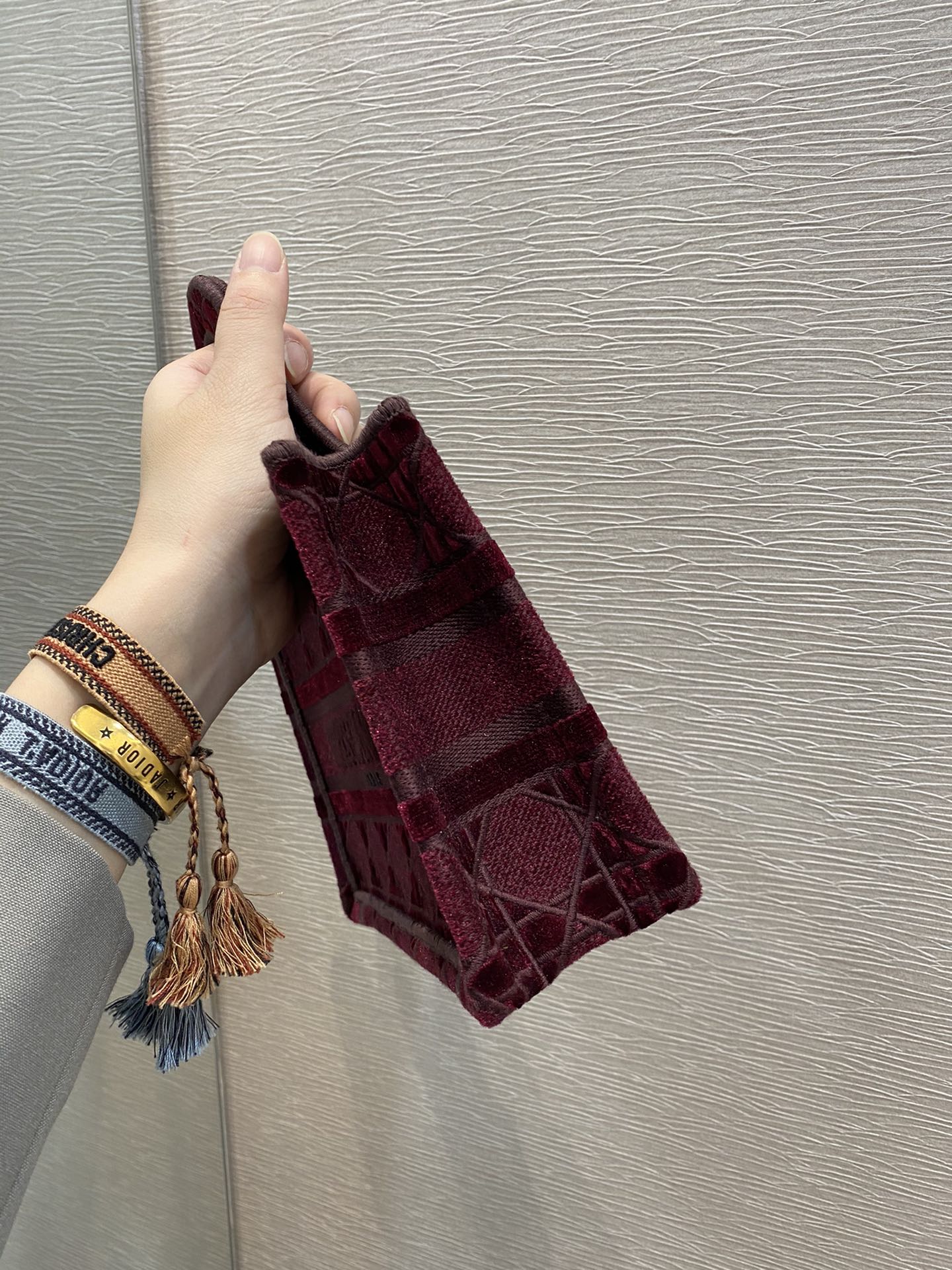 GLAMI Mini Tote Book Oblique Red Canvas For Women 23cm/9in CD
