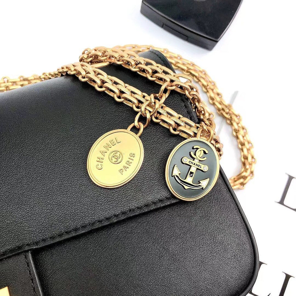 CHLMaroon Medallion Nude Reissue 2.55 Classic 225 Flap Black Bag For Women 24cm/9.4in