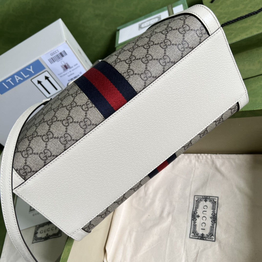 Glami OphiGLAMIa Glami MeGLAMIum Tote Bag White Glami Supreme Canvas For Women 13in/33cm 524537 K05NB 8745
