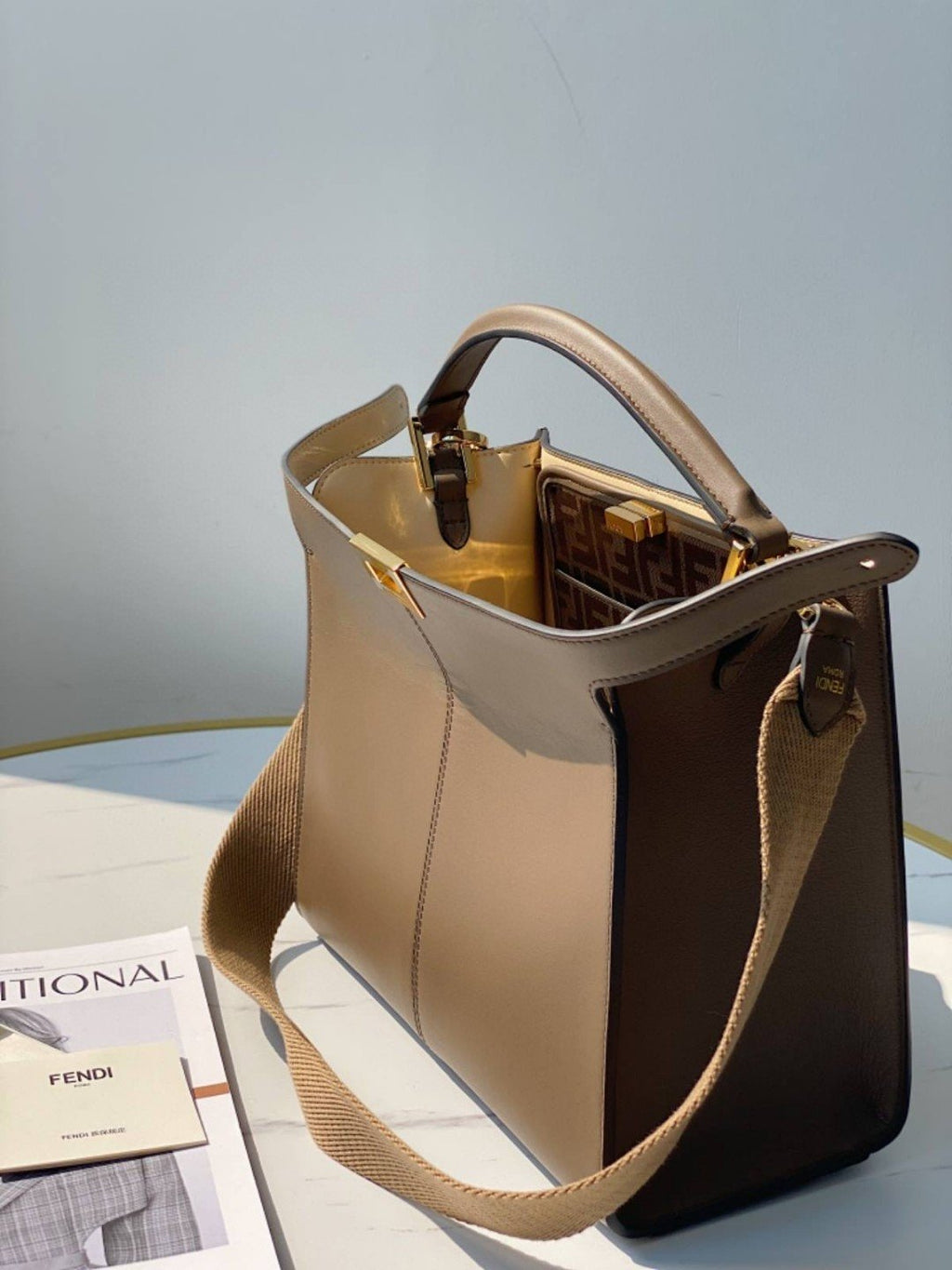 FI GlamI X-Lite Tote MeGLAMIum Light Brown Bag For Woman 30cm/12in