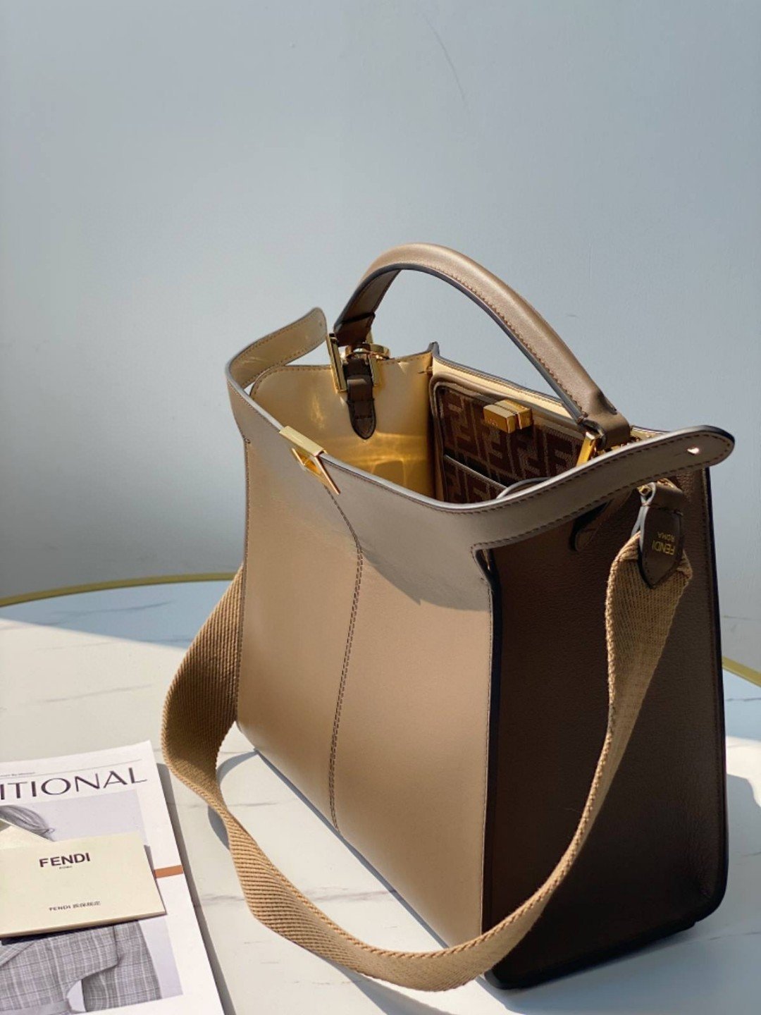 FI GlamI X-Lite Tote MeGLAMIum Light Brown Bag For Woman 30cm/12in