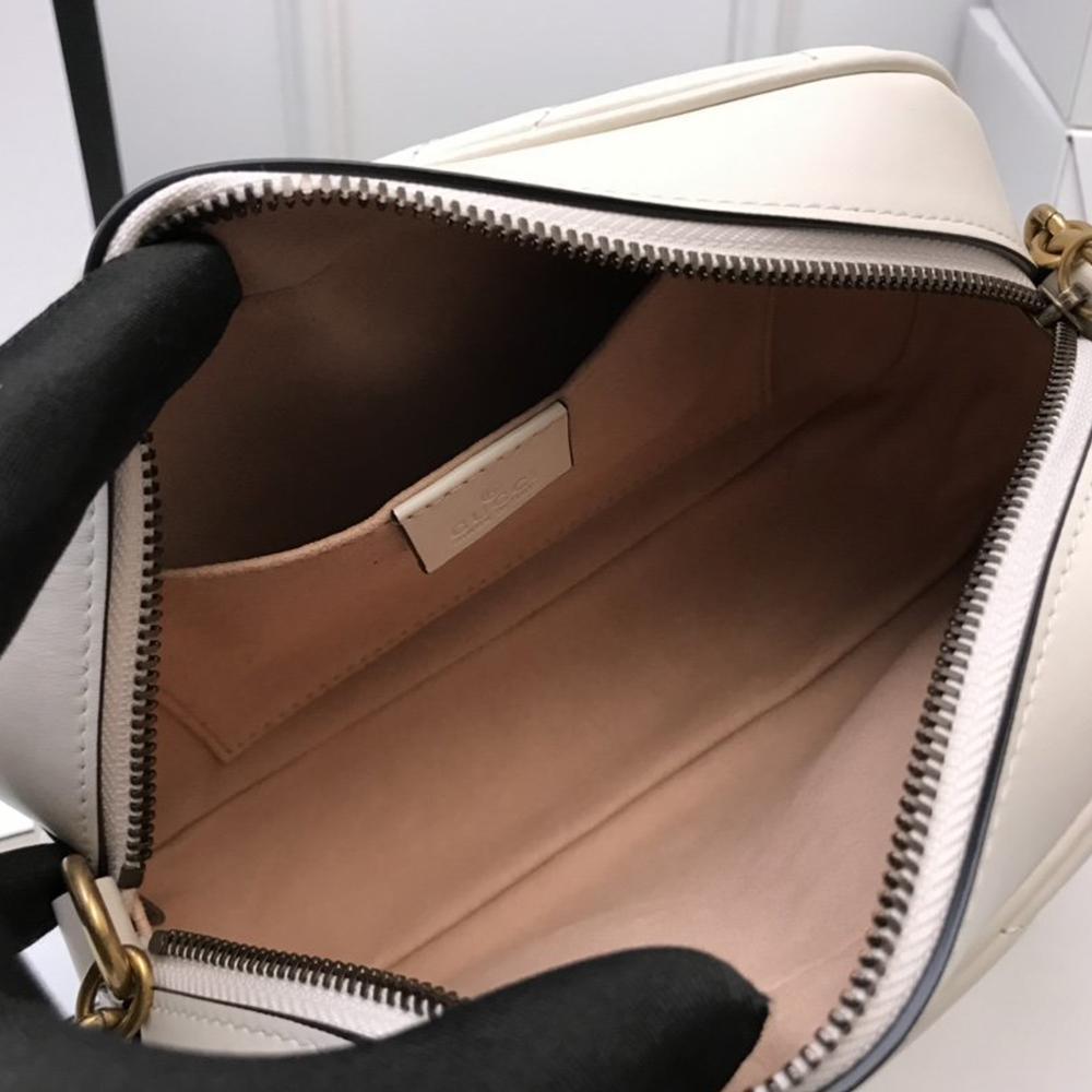 GG Marmont small matelassÃƒÆ’Ã‚Â© shoulder bag white