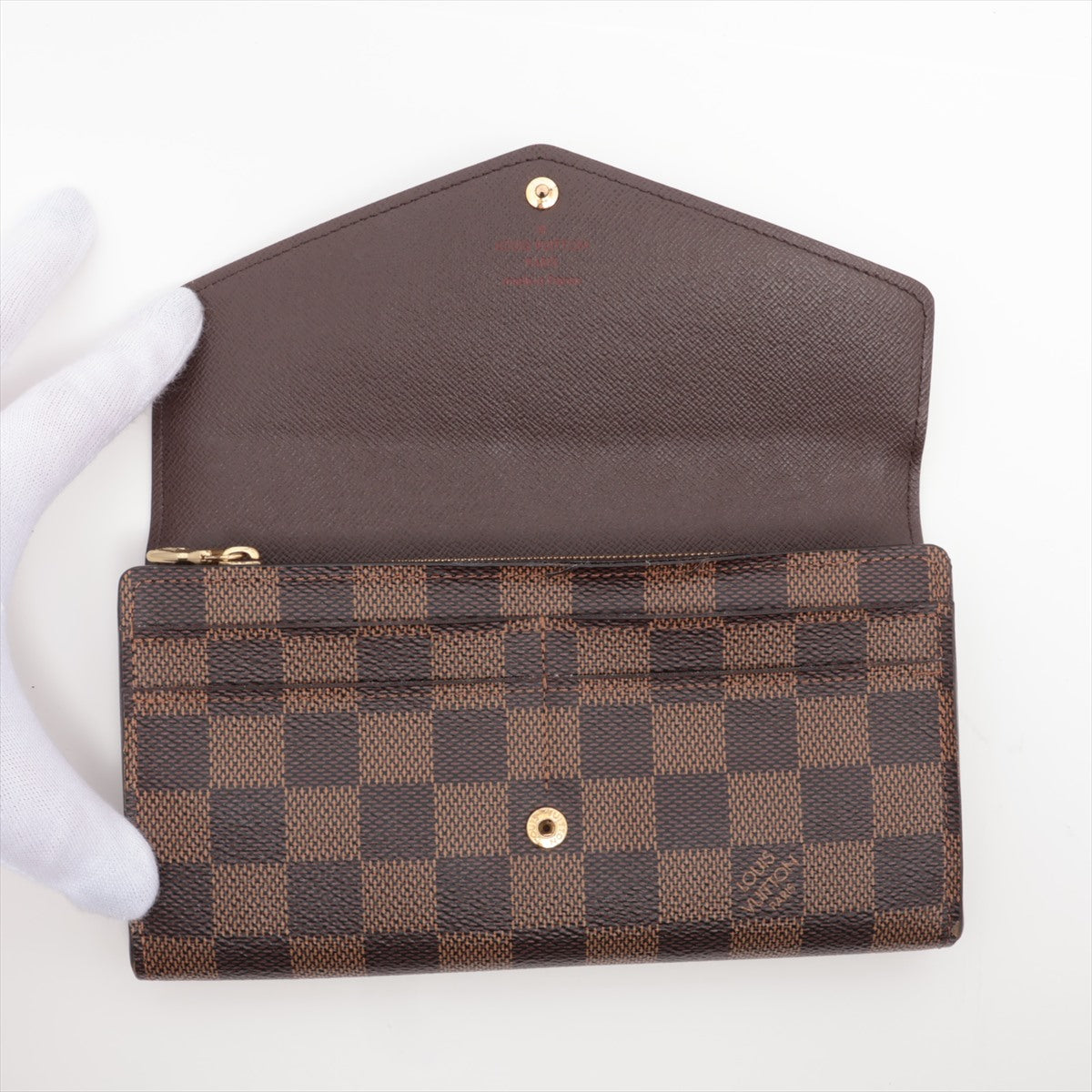 Louis Vuitton Damier Portefoliosara N63209 Brown Long Wallet