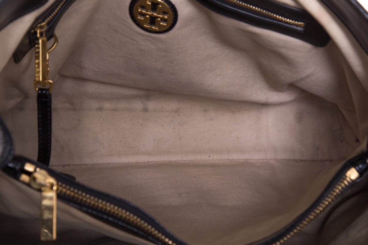 Tory Burch Black Patent  Leather Tote