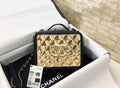 CHLVanity Case Black With Gold Metal For Women, Women’s Handbags, Shoulder And Crossbody Bags 7.2in/19cm AS2900
