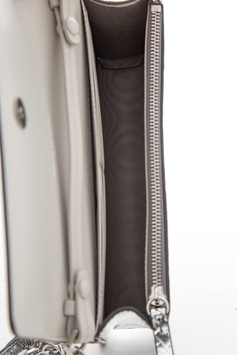 Maison Margiela Fridge Metallic-Finish Silver Cross-Body