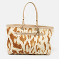 Dior /brown Printed Canvas And Leather St. Tropez Tote