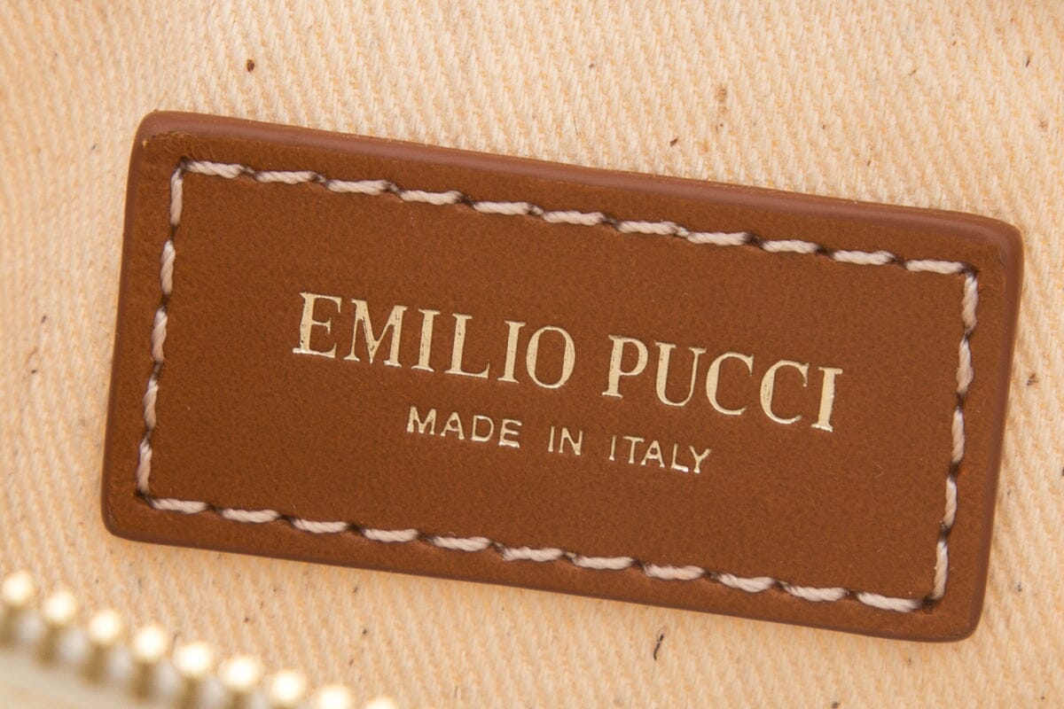 Emilio Pucci Cream Embroidered  Tote