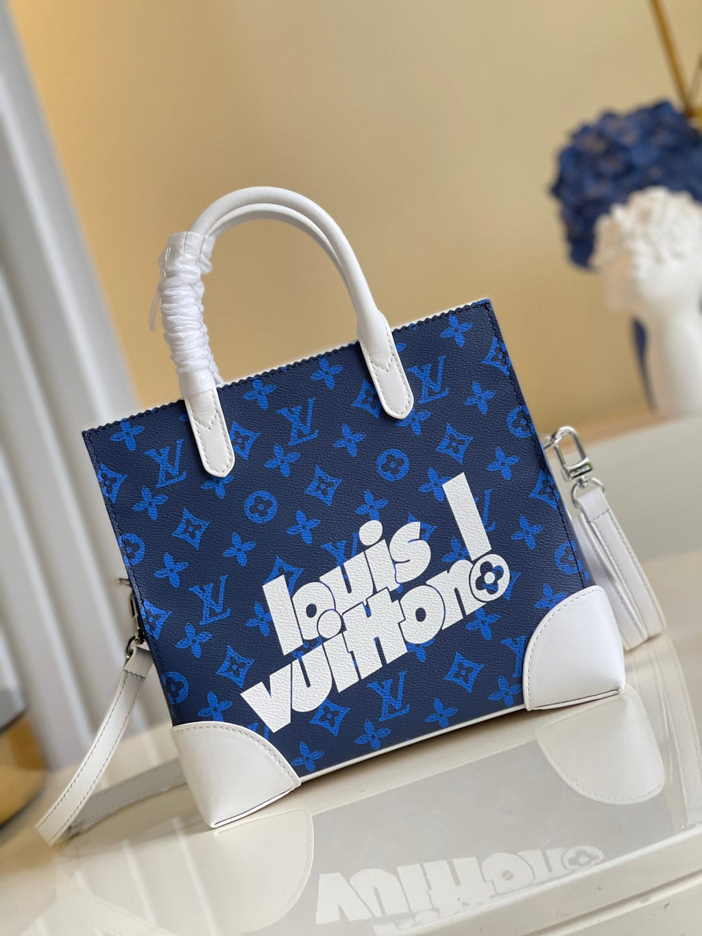 LV Litter Bag Vintage Monogram Canvas Blue By Virgil Abloh For Men, Men’s Bags, Shoulder And Crossbody Bags 9.4in/24cm LV