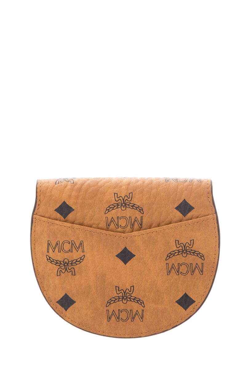 MCM Brown Patricia Round Cross-Body Wallet