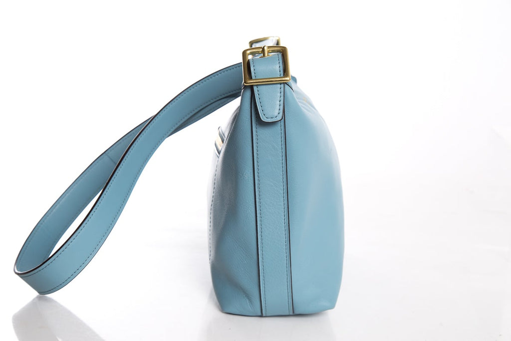 Coach Soft Light Blue Leather Shoulder Bag