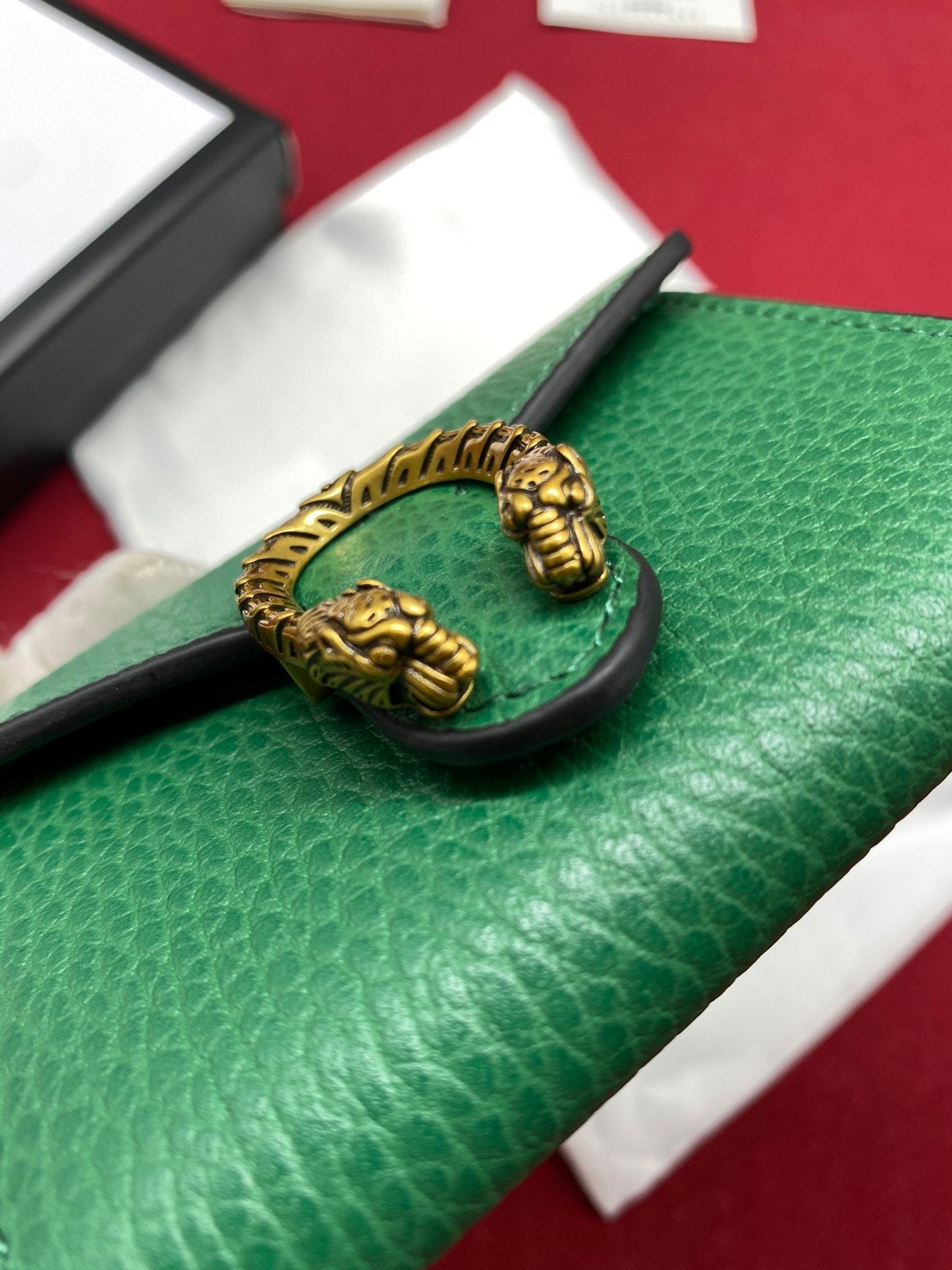 Glami Super Mini GLAMIonysus Chain Bag Emerald Green Metal-Free Tanned For Women 4in/11cm Glami