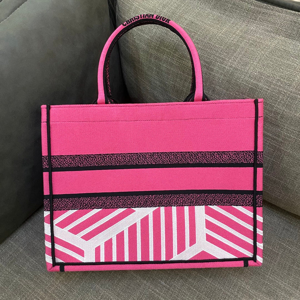 GLAMI MeGLAMIum Book Tote Bright Blue and Bright Pink D-Jungle Pop Embroidery, Blue/Pink, For Women WomenÃ¢â‚¬â„¢s Handbags Shoulder Bags, 36cm CD M1296ZRON_M885