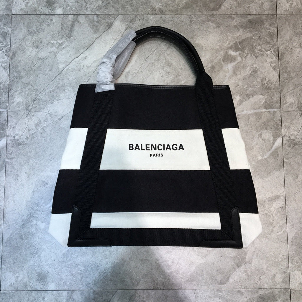 Balen Navy MeGLAMIum Cabas Tote Bag In Black And White, For Women,  Bags 14.1in/36cm