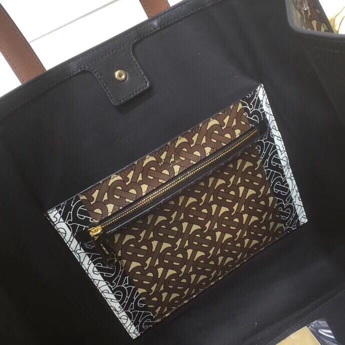 GLAMI Monogram Stripe E-Canvas Portrait Tote Bag Bridle Brown For Women, Bags 15.7in/34cm