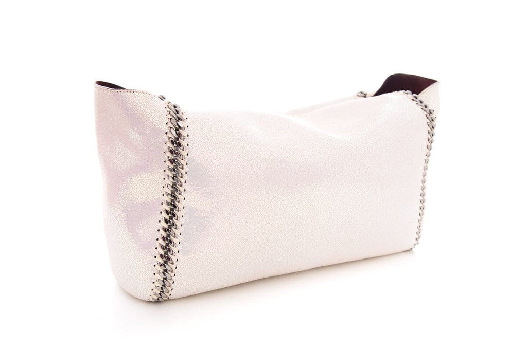 Stella McCartney White Iridescent Shaggy Deer Falabella Tote
