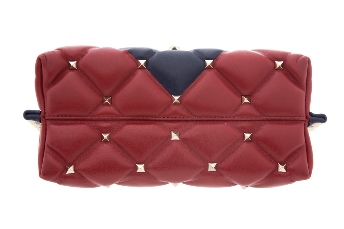 Valentino Navy & Red Leather Candystud Top Handle Handbag