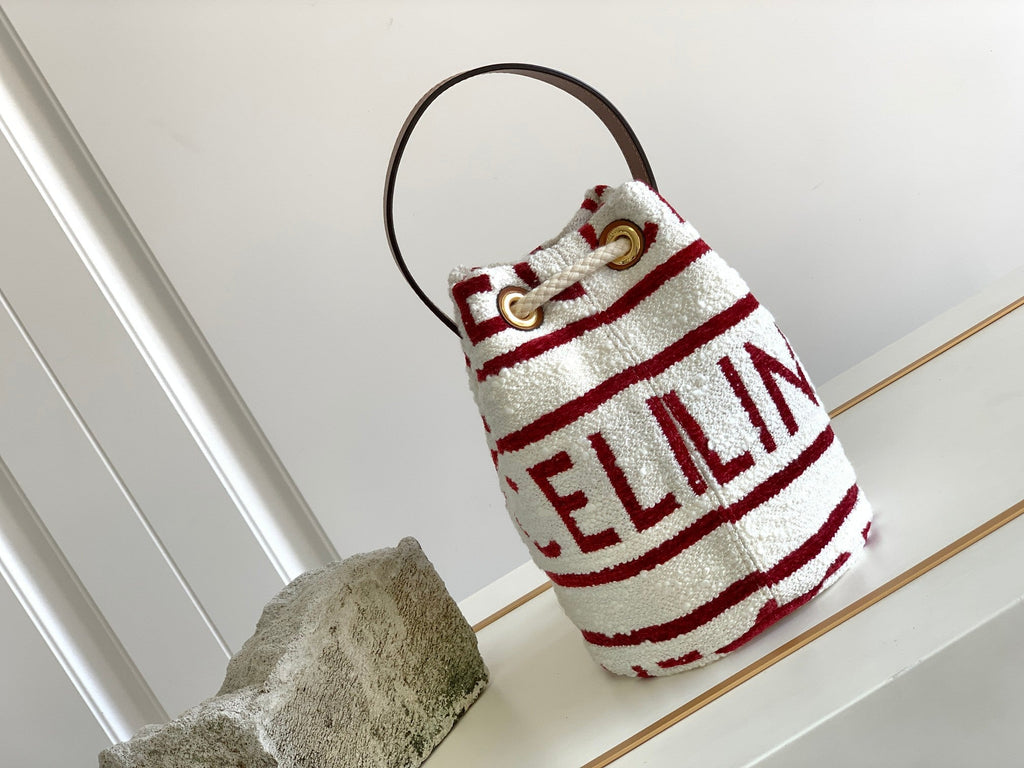 GLAMI Teen Drawstring In Textile With GLAMI All-Over White/Red For Women 7in/19cm
