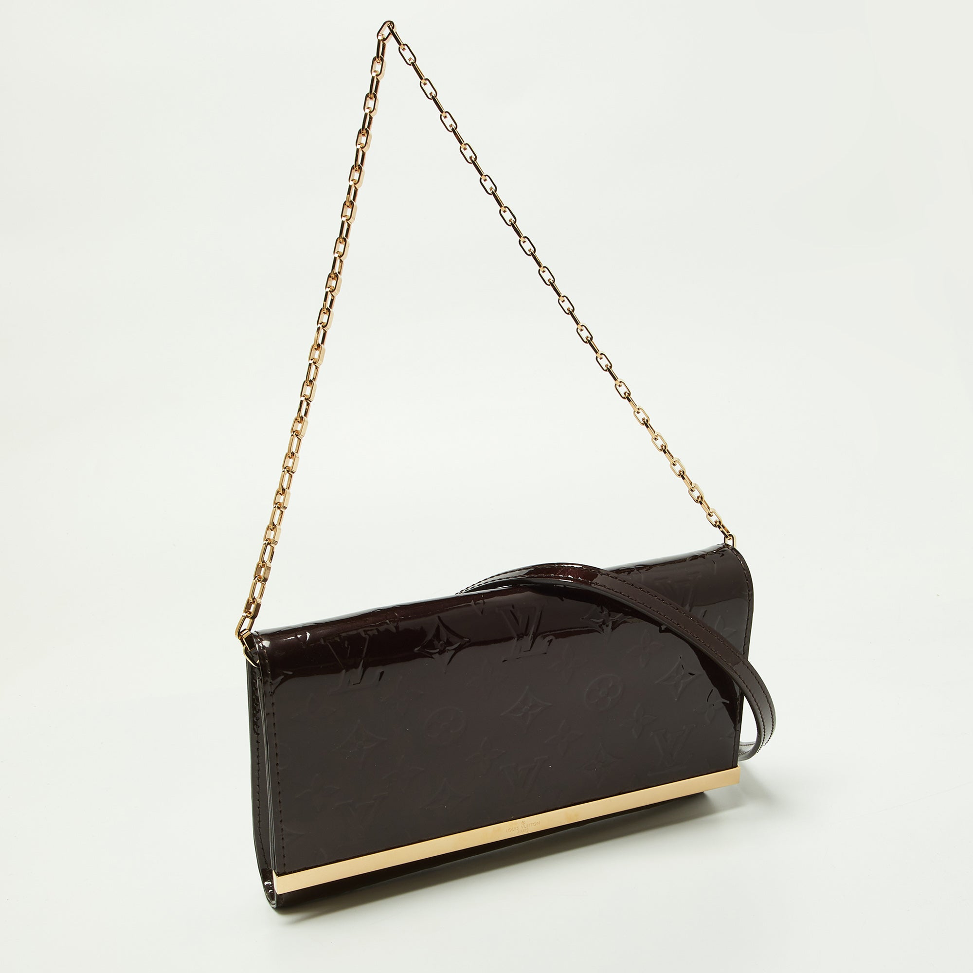 Louis Vuitton Amarante Monogram Vernis Ana Clutch Bag