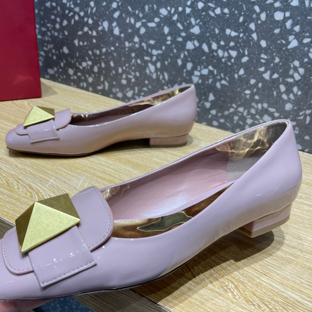 Valentino Garavani One Stud Patent Ballet GlamIats Light Pink For Women