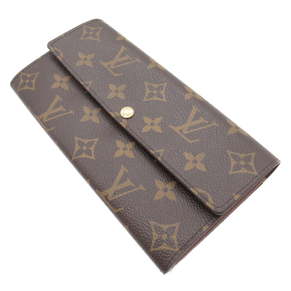 Louis Vuitton Portefolio Sarah Double Fold Wallet Wallet PVC Coated Canvas Monogram   Brown M61734