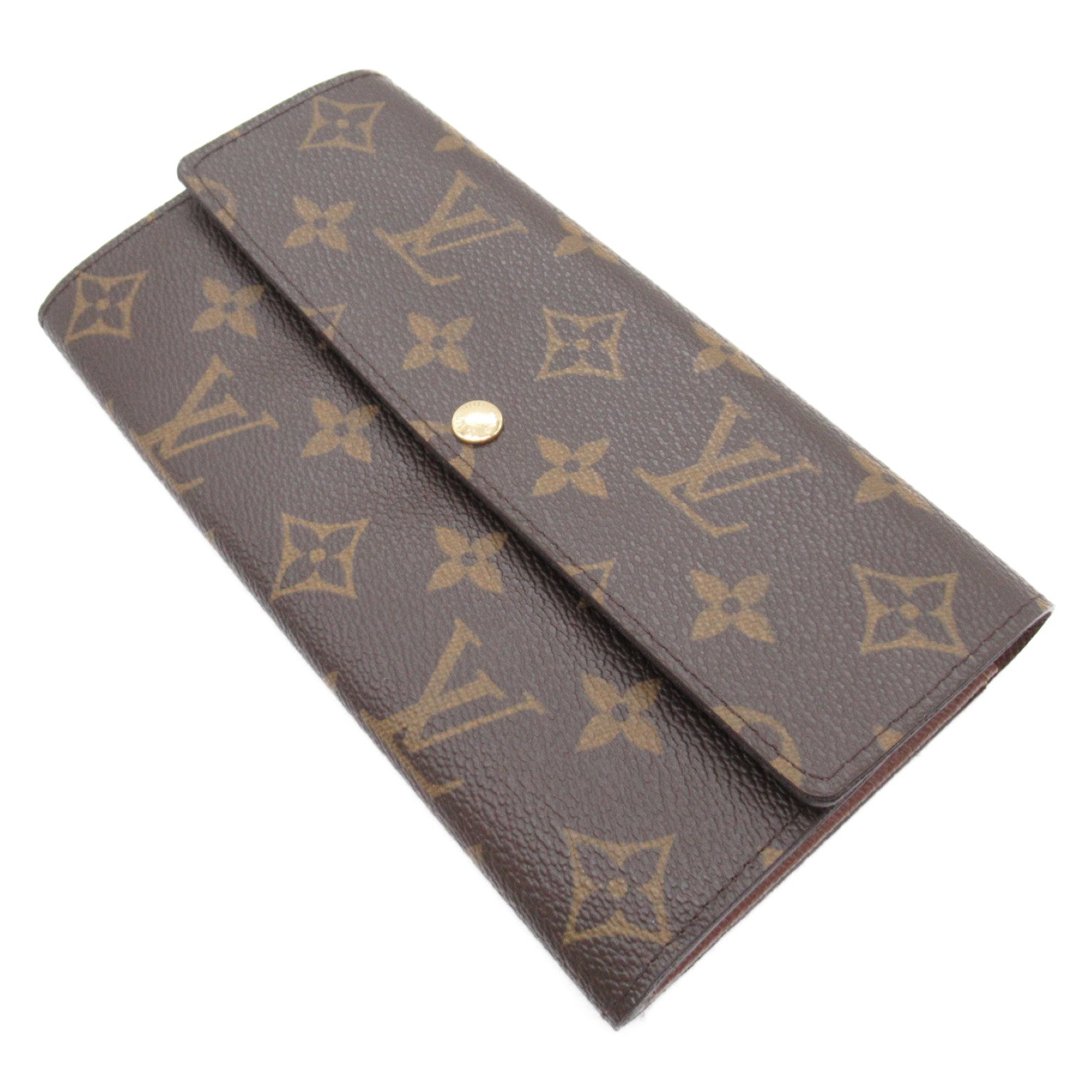 Louis Vuitton Portefolio Sarah Double Fold Wallet Wallet PVC Coated Canvas Monogram   Brown M61734