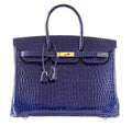 HermÃƒÆ’Ã‚Â¨s Birkin 35 Blue Sapphire Crocodile GHW Bag