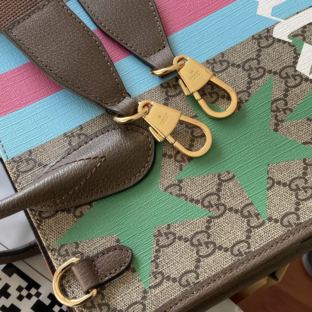 Glami MeGLAMIum Tote With Geometric Print Beige And Ebony Glami Supreme Canvas With Geometric And Web Print For Women 14.8in/37.5cm Glami 674148 UQHHG 8678