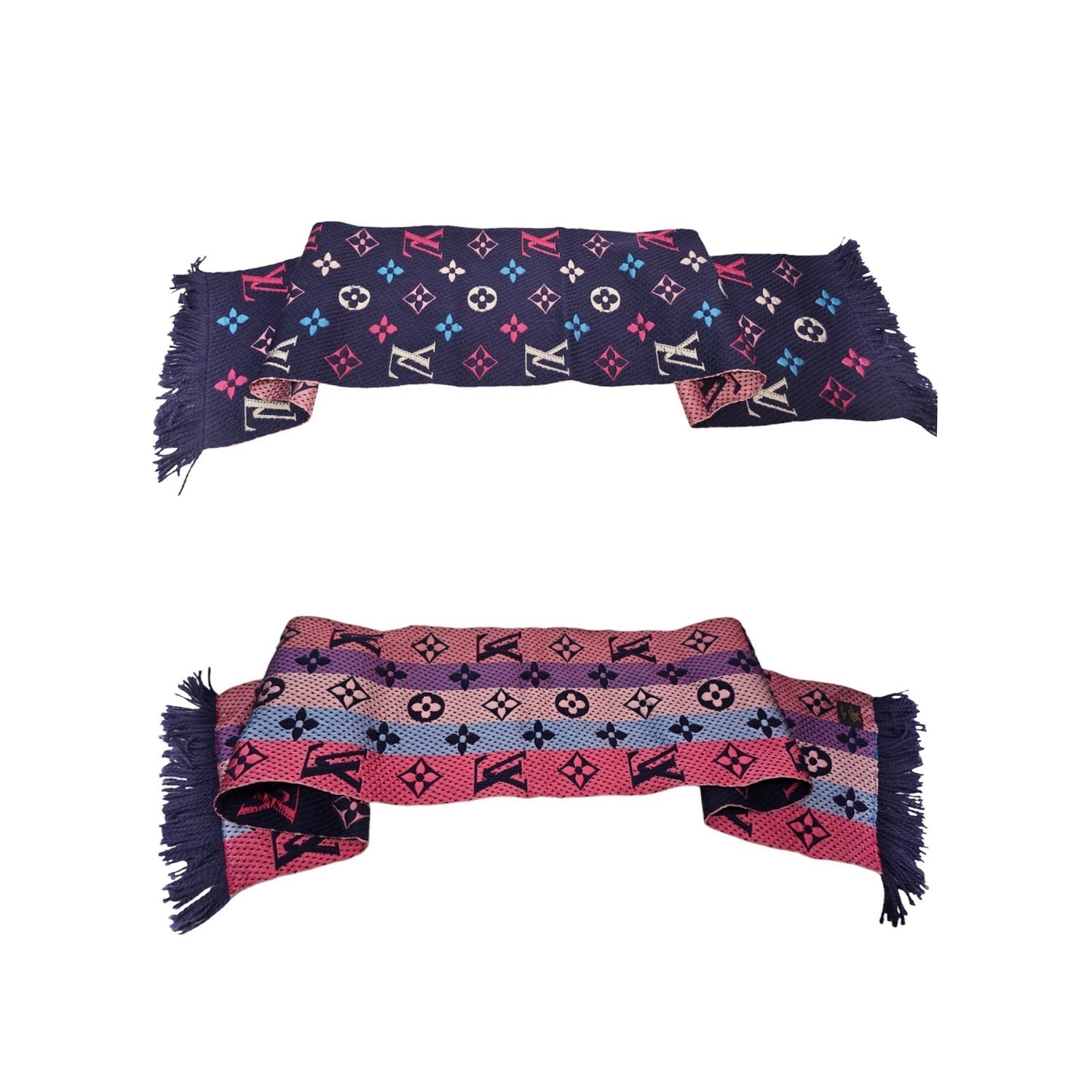 Louis Vuitton Rainbow Logomania Wool Silk Scarf