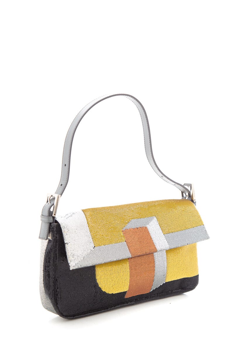 Fendi Multi Color Sequins Baguette