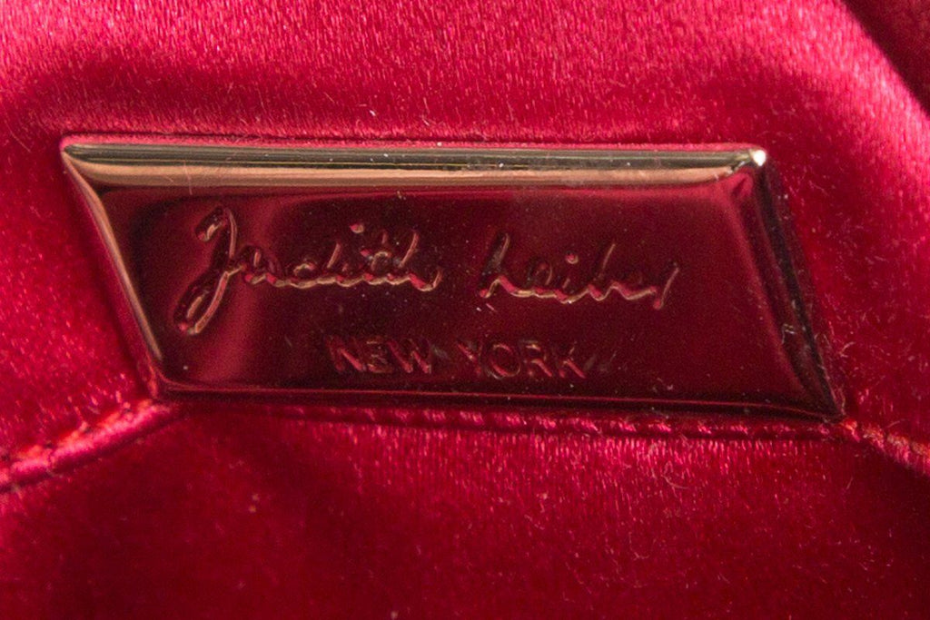 Judith Leiber Red Satin Clutch