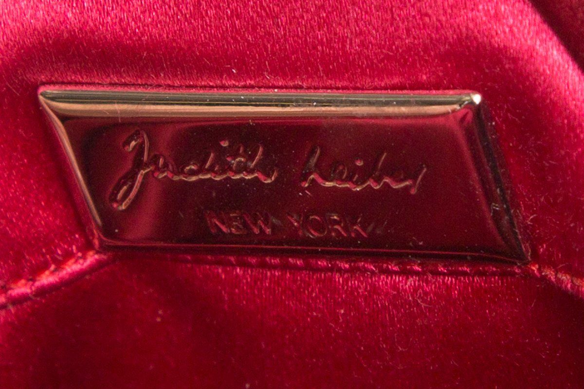 Judith Leiber Red Satin Clutch