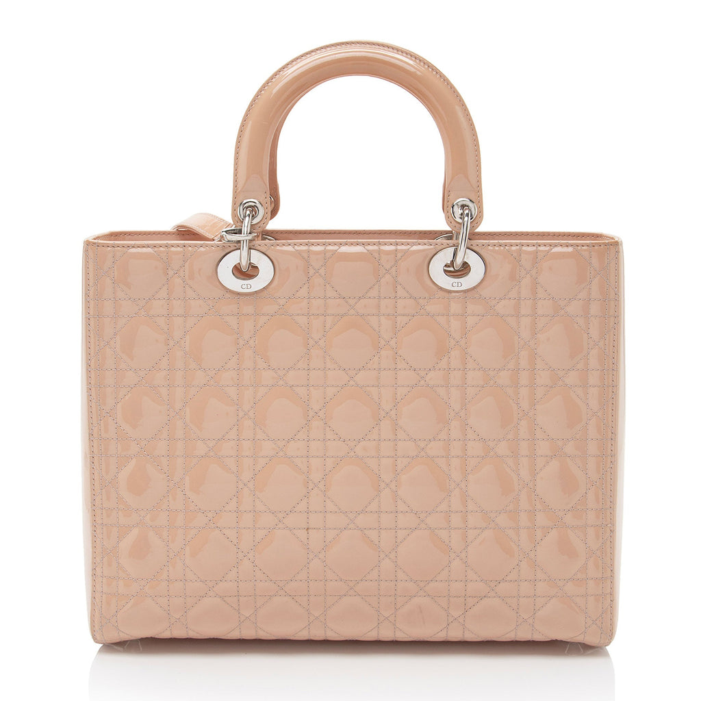 Dior Patent Leather Lady Dior Large Tote