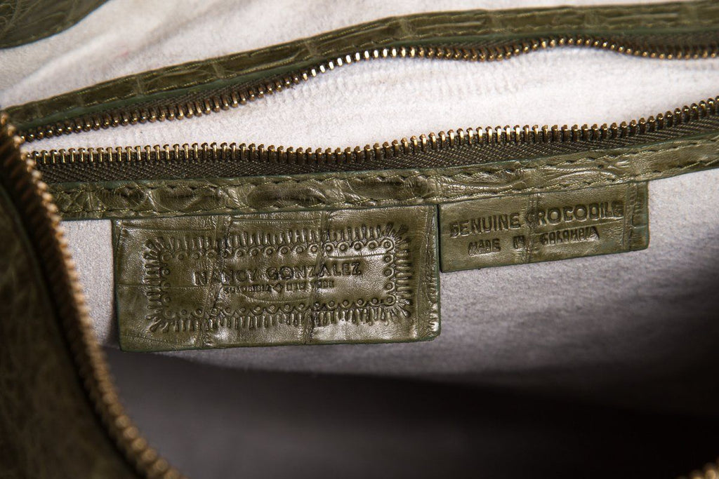 Nancy Gonzalez Green Genuine Crocodile Shoulder Bag