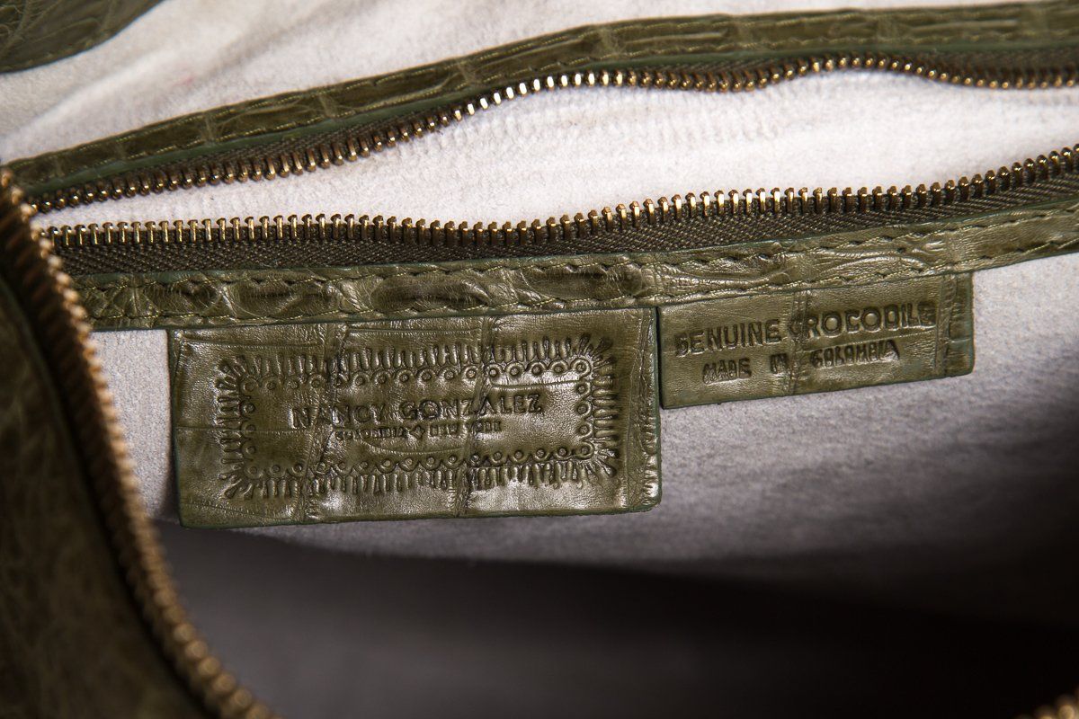 Nancy Gonzalez Green Genuine Crocodile Shoulder Bag