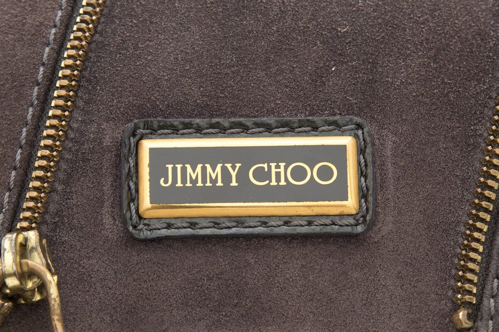 Jimmy Choo Green & Grey Zipper Clutch