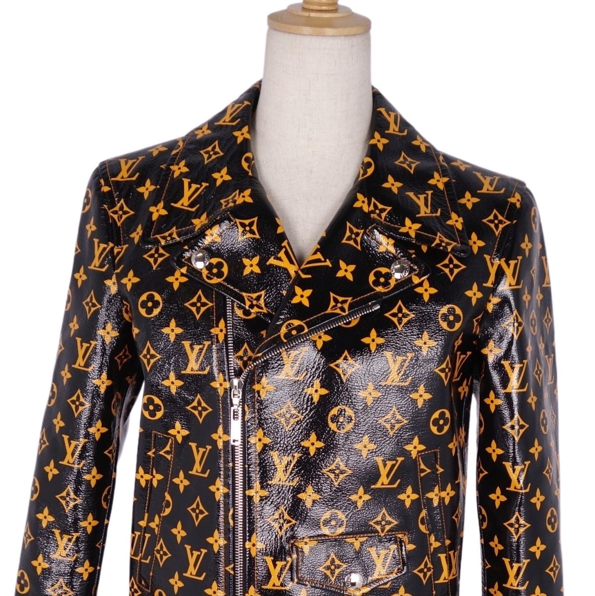 Louis Vuitton Double r Jacket Monogram Rambler   34 (XS equivalent) Black/Orange  Female