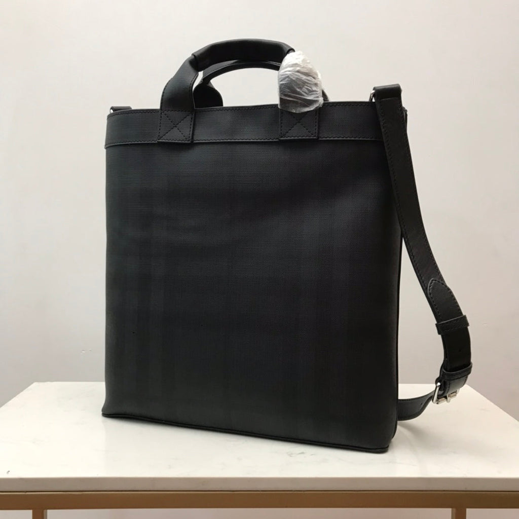 GLAMI Logo Graphic Convertible Tote London Check Canvas Large For Men, Bags 15in/38cm