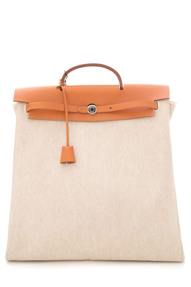 HermÃƒÆ’Ã‚Â¨s Brown Toile Herbag Backpack/ Handbag