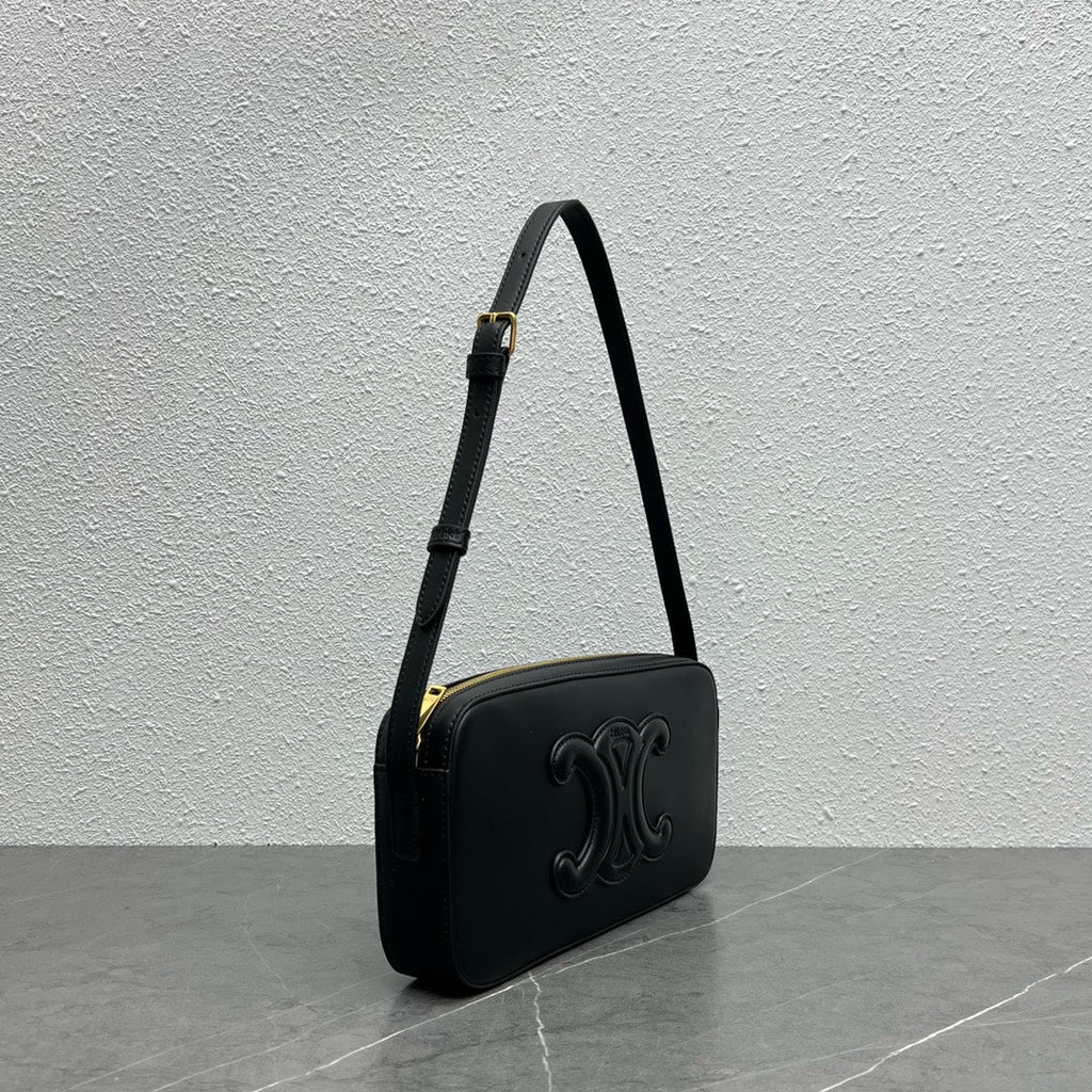 GLAMI Camera Shoulder Bag Cuir Triomphe Black For Women 10in/26cm