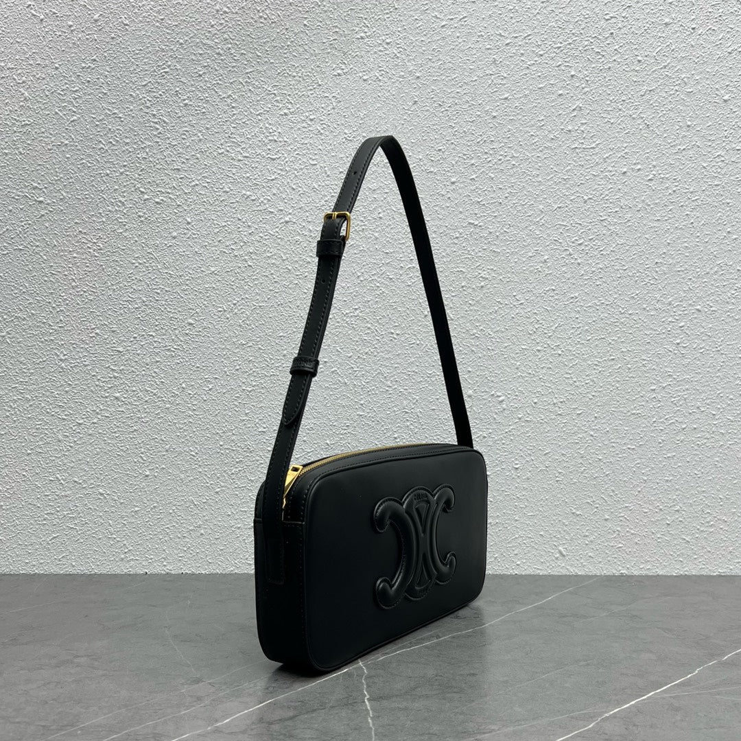 GLAMI Camera Shoulder Bag Cuir Triomphe Black For Women 10in/26cm