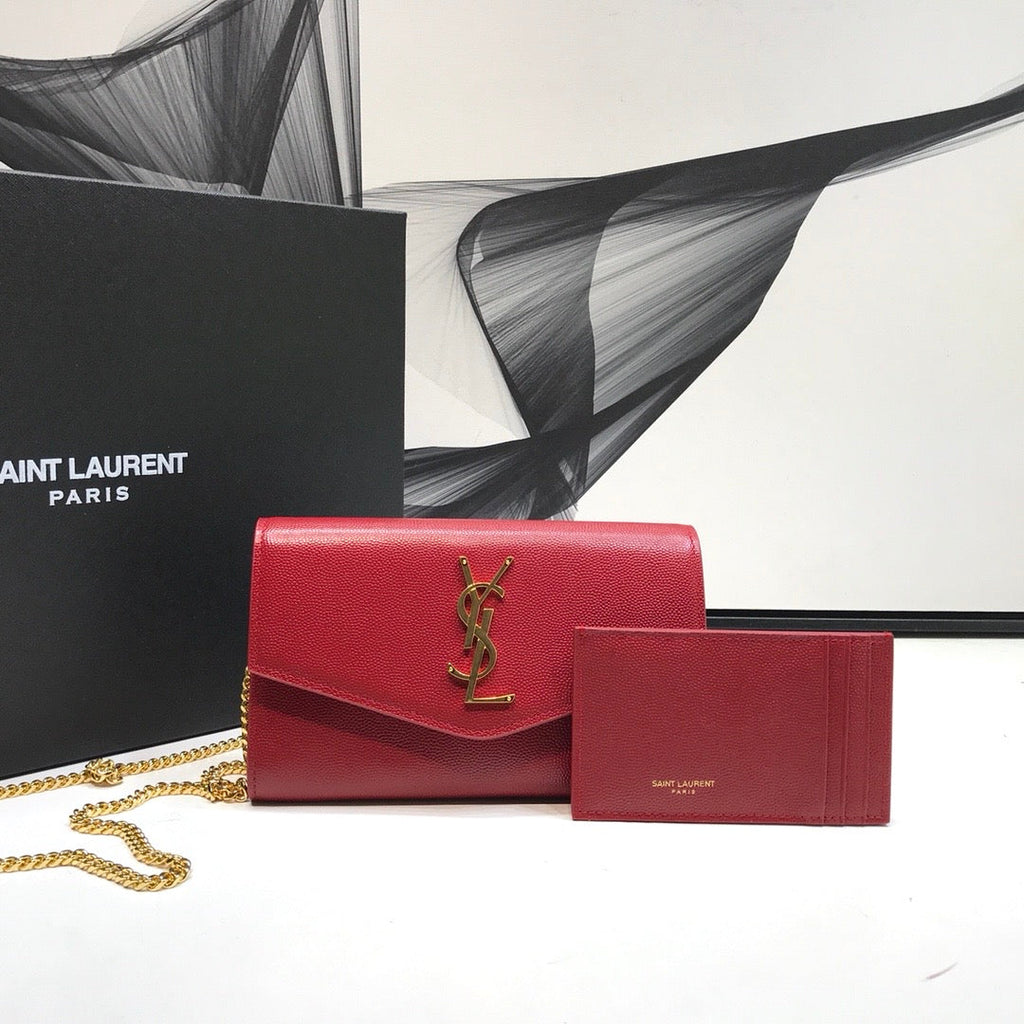 GLAMI Uptown Chain Wallet Red For Women 7.4in/19cm YSLÃ‚Â 