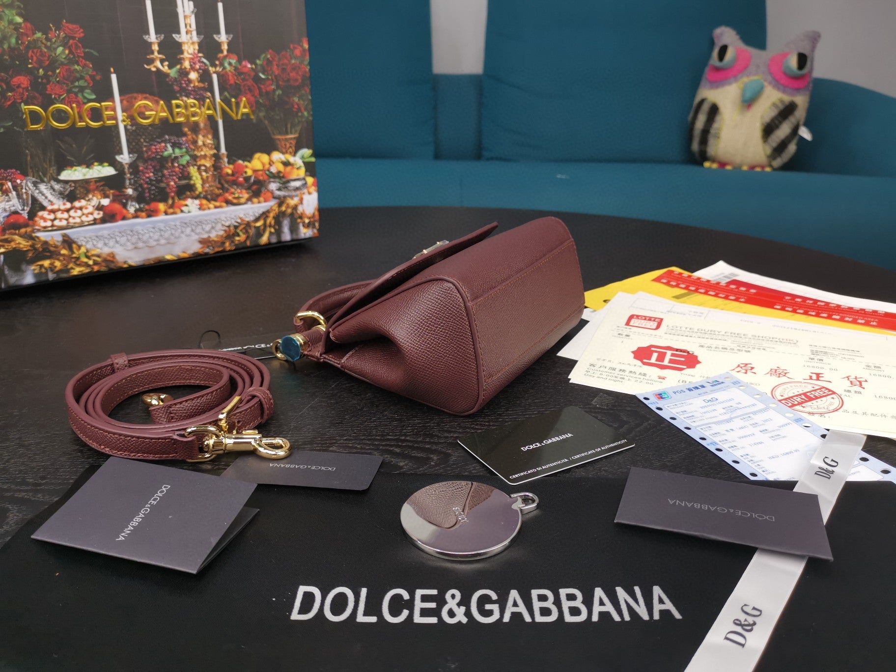 GLAMI Small Sicily Bag In Dauphine Burgundy For Women 7.5in/19cm GLAMI
