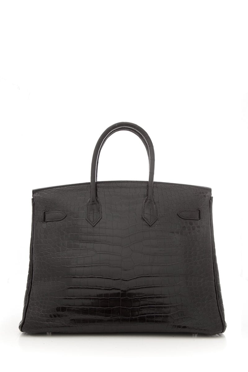 HermÃƒÆ’Ã‚Â¨s Black 35cm Crocodile Birkin W/ Palladium HW