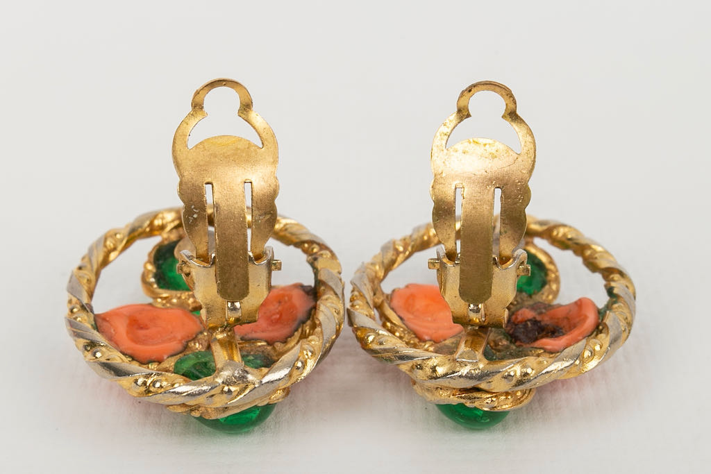 Boucles d'oreilles Gripoix ancien