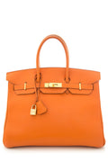 HermÃƒÆ’Ã‚Â¨s 2018 Orange Swift Leather Birkin 35CM Handbag
