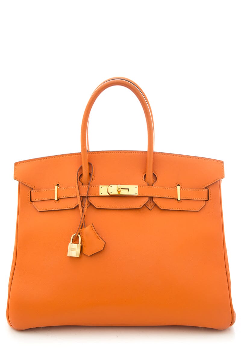 HermÃƒÆ’Ã‚Â¨s 2018 Orange Swift Leather Birkin 35CM Handbag