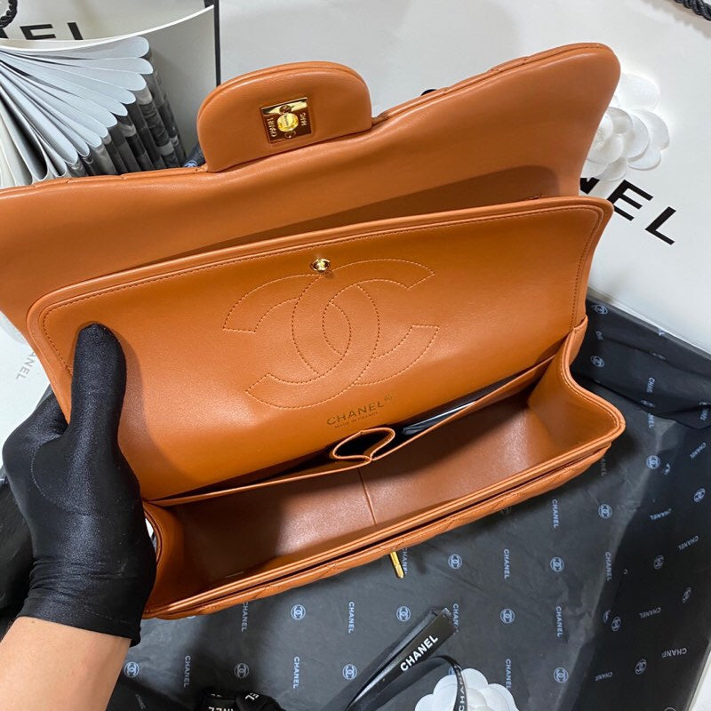 CHLLarge Classic Handbag Gold Hardware Brown For Women, Women’s Handbags, Shoulder Bags 11.8in/30cm