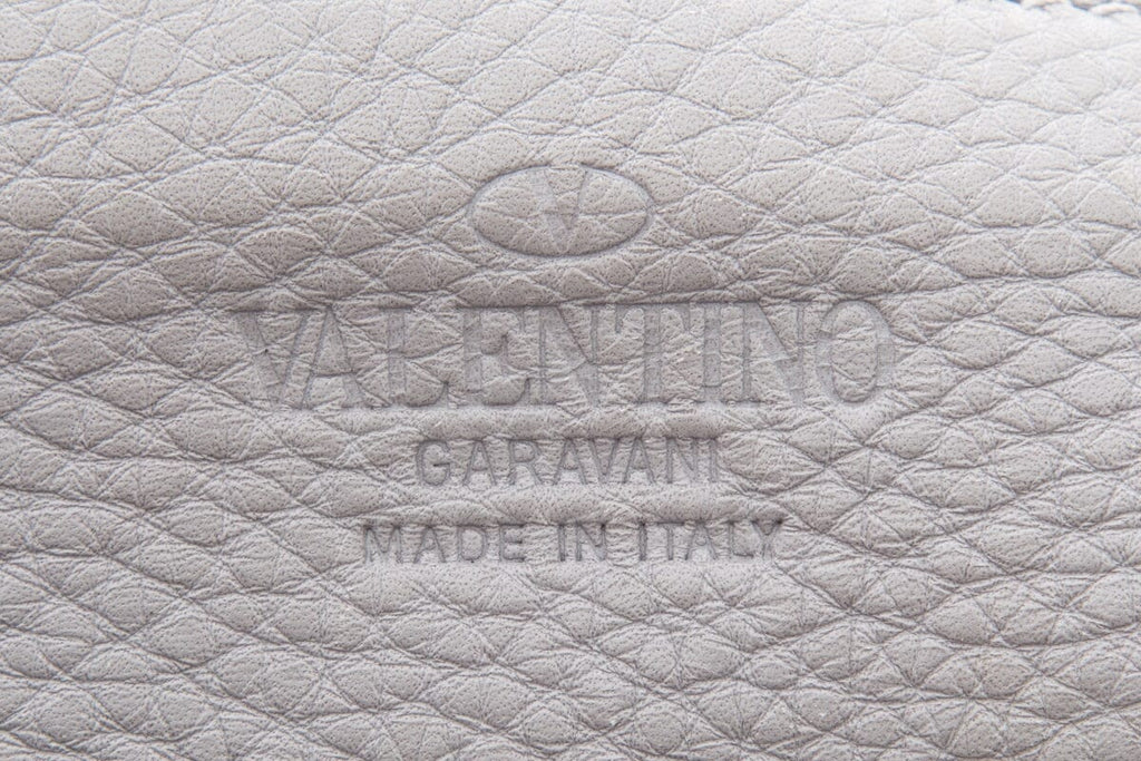 Valentino Grey Leather Rockstud Medium Tote